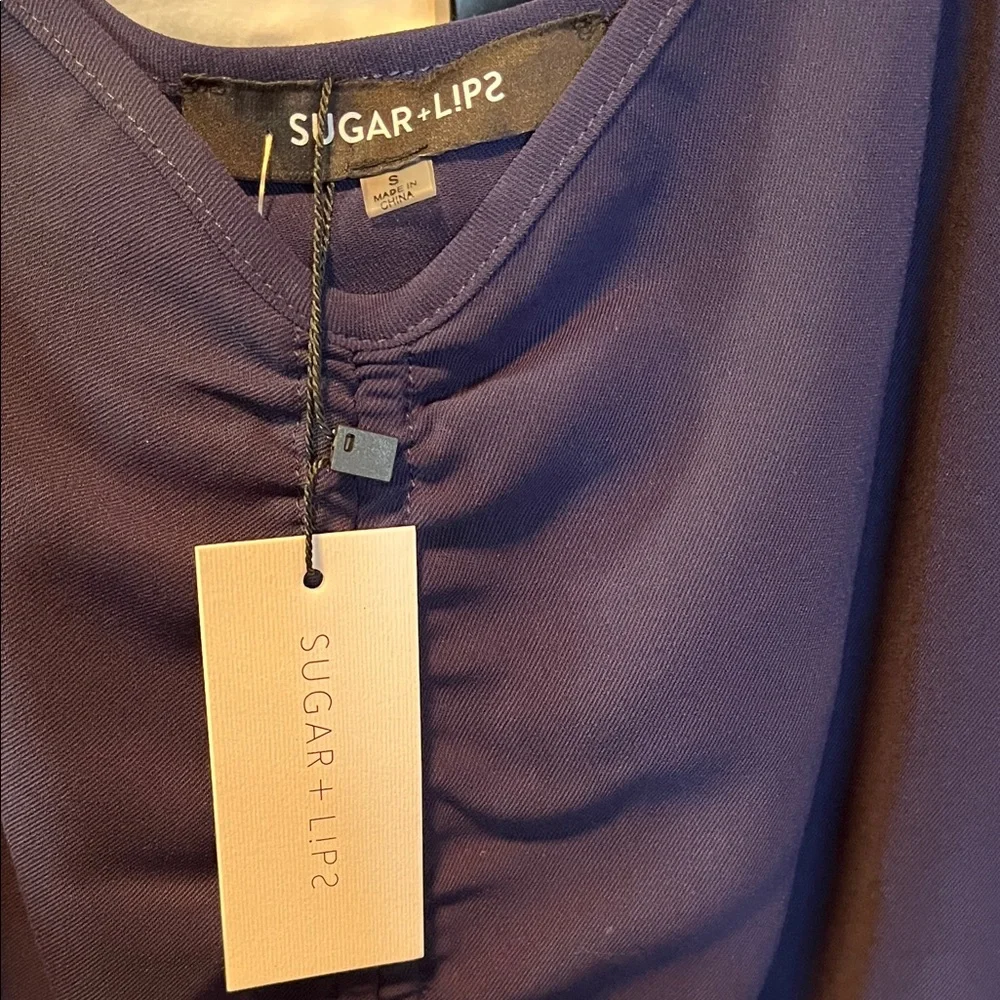 NWT Sugarlips Navy Ruched Camisole (BIN4) - Picture 2 of 3
